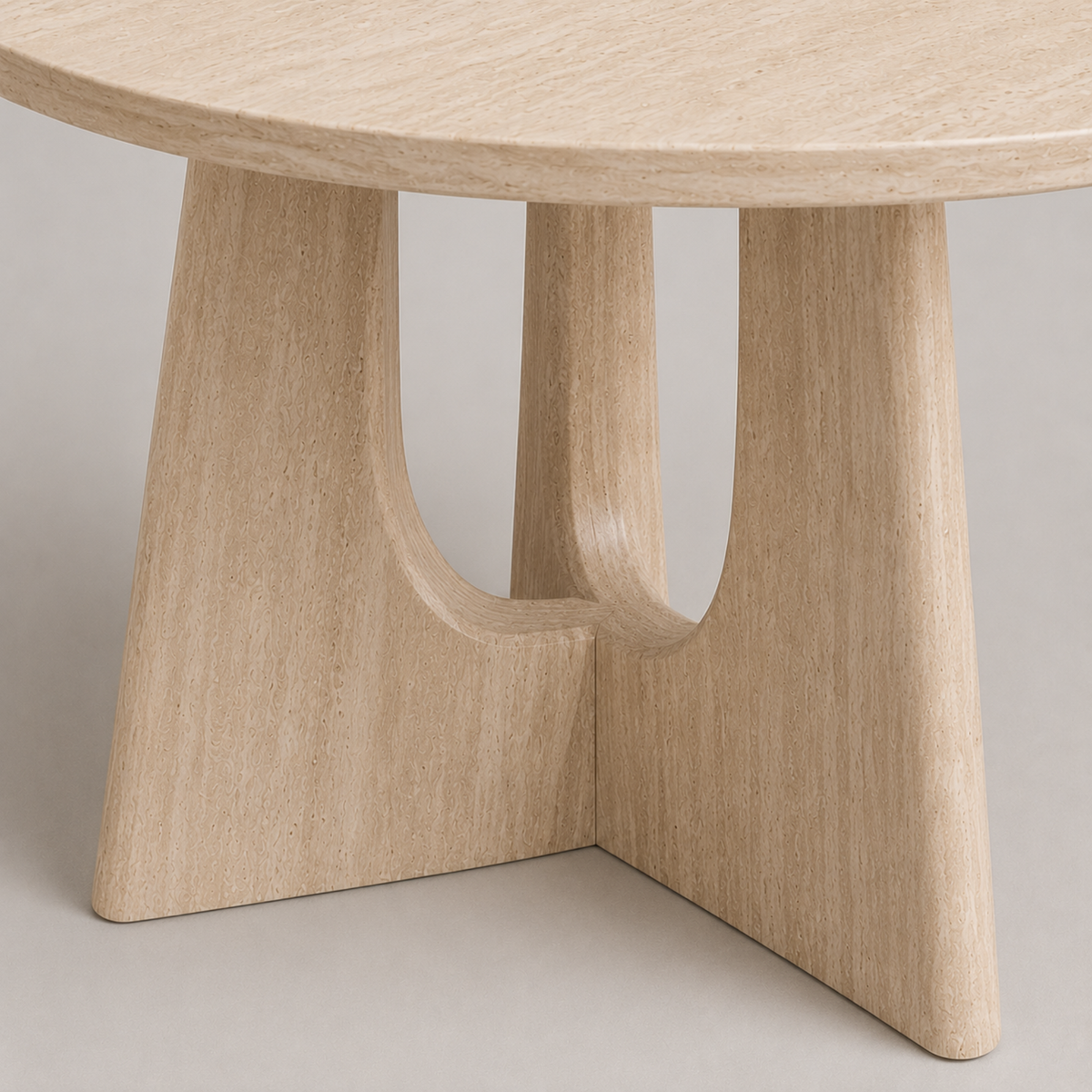 Elian | Duo de tables basses gigognes rondes effet travertin et pieds sculptés