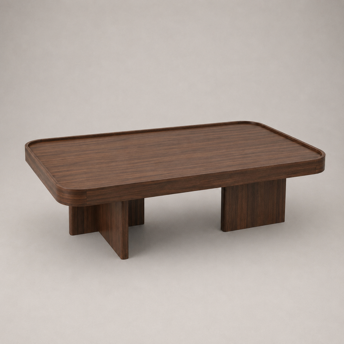 Ondine | Table basse rectangulaire en bambou effet noyer