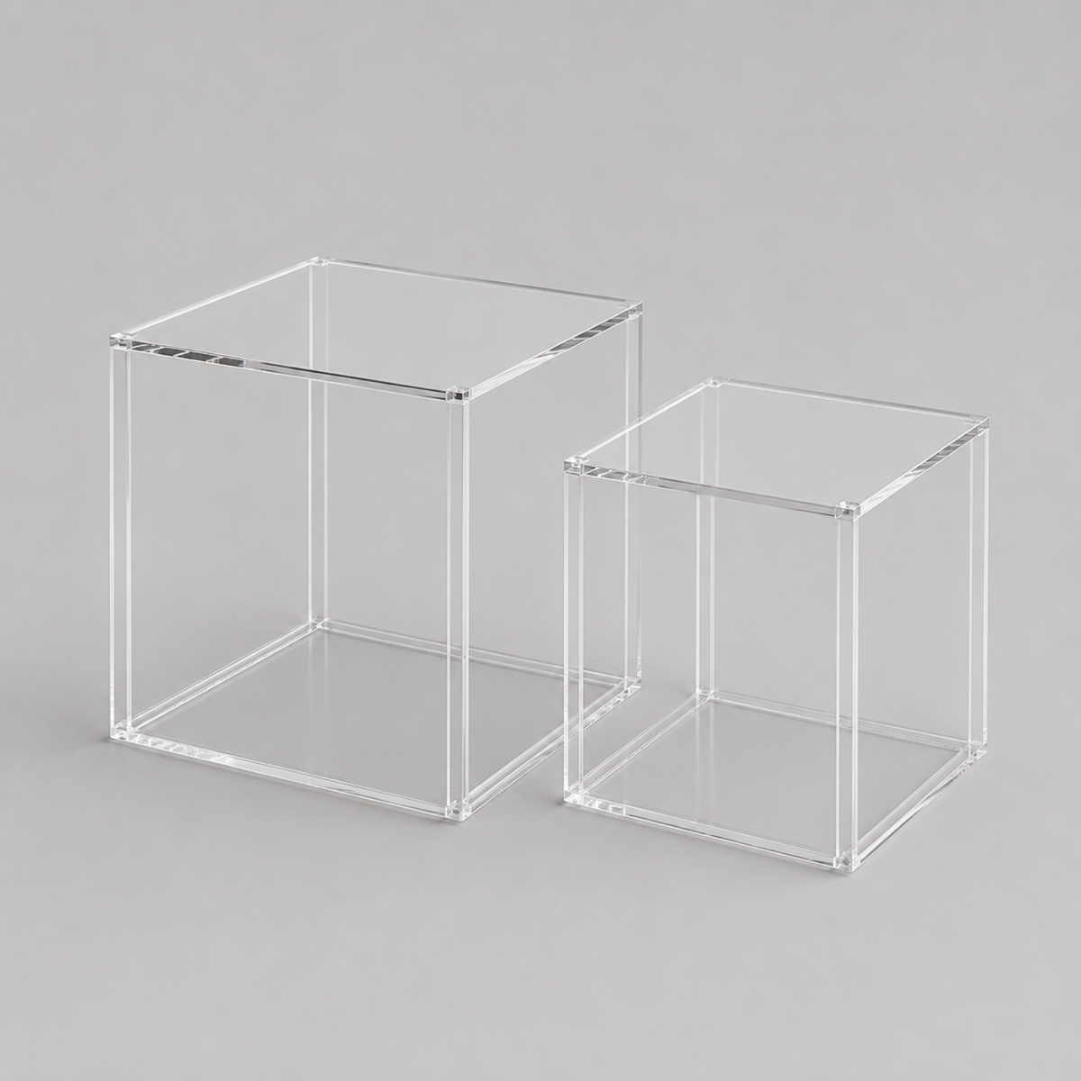 Elio | Duo de tables gigognes cubes en verre transparent