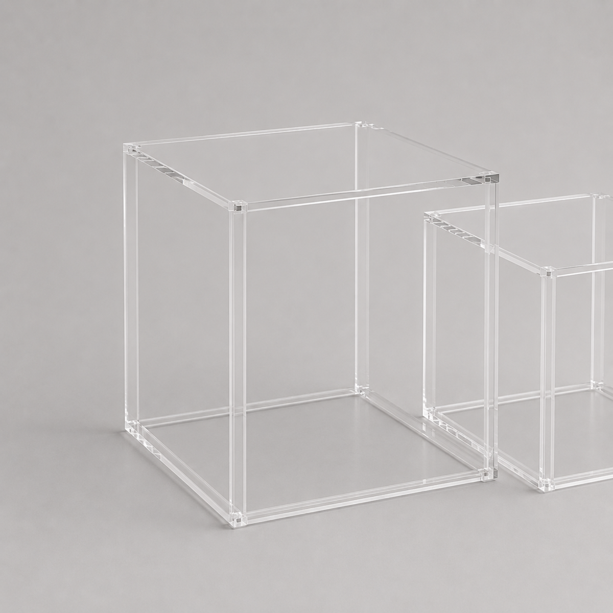 Elio | Duo de tables gigognes cubes en verre transparent
