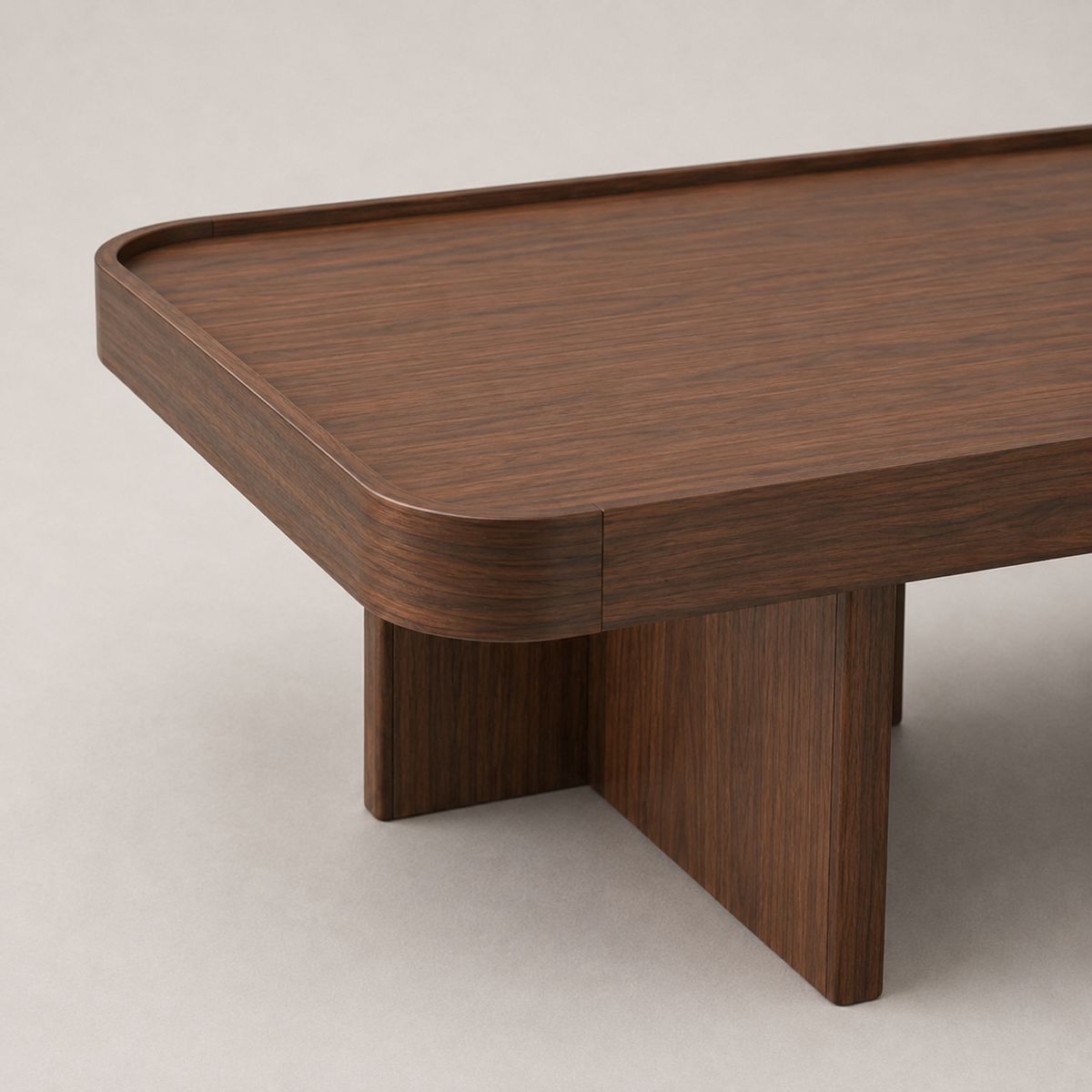 Ondine | Table basse rectangulaire en bambou effet noyer