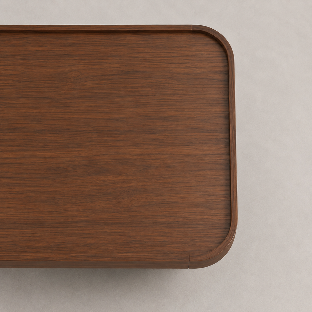 Ondine | Table basse rectangulaire en bambou effet noyer