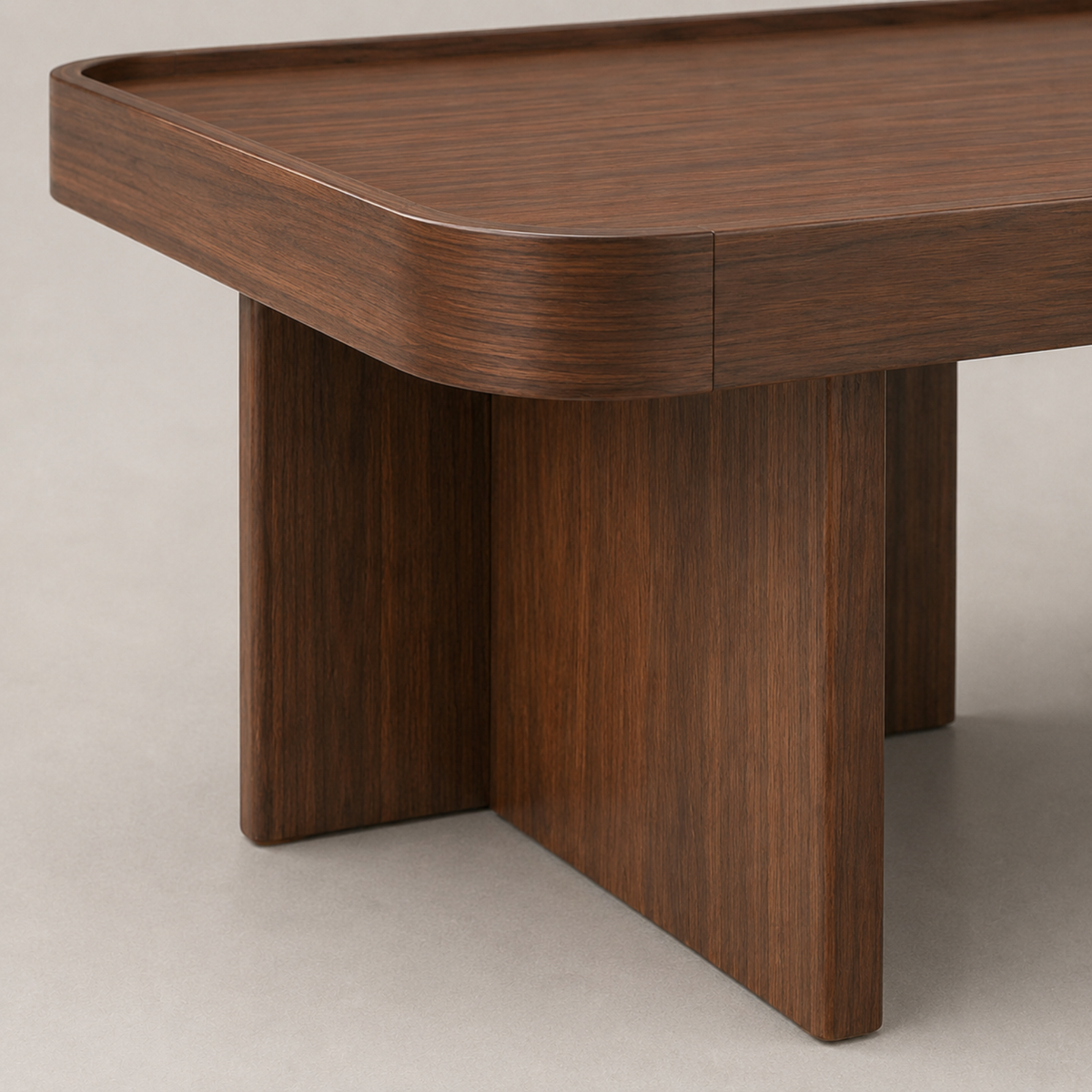 Ondine | Table basse rectangulaire en bambou effet noyer