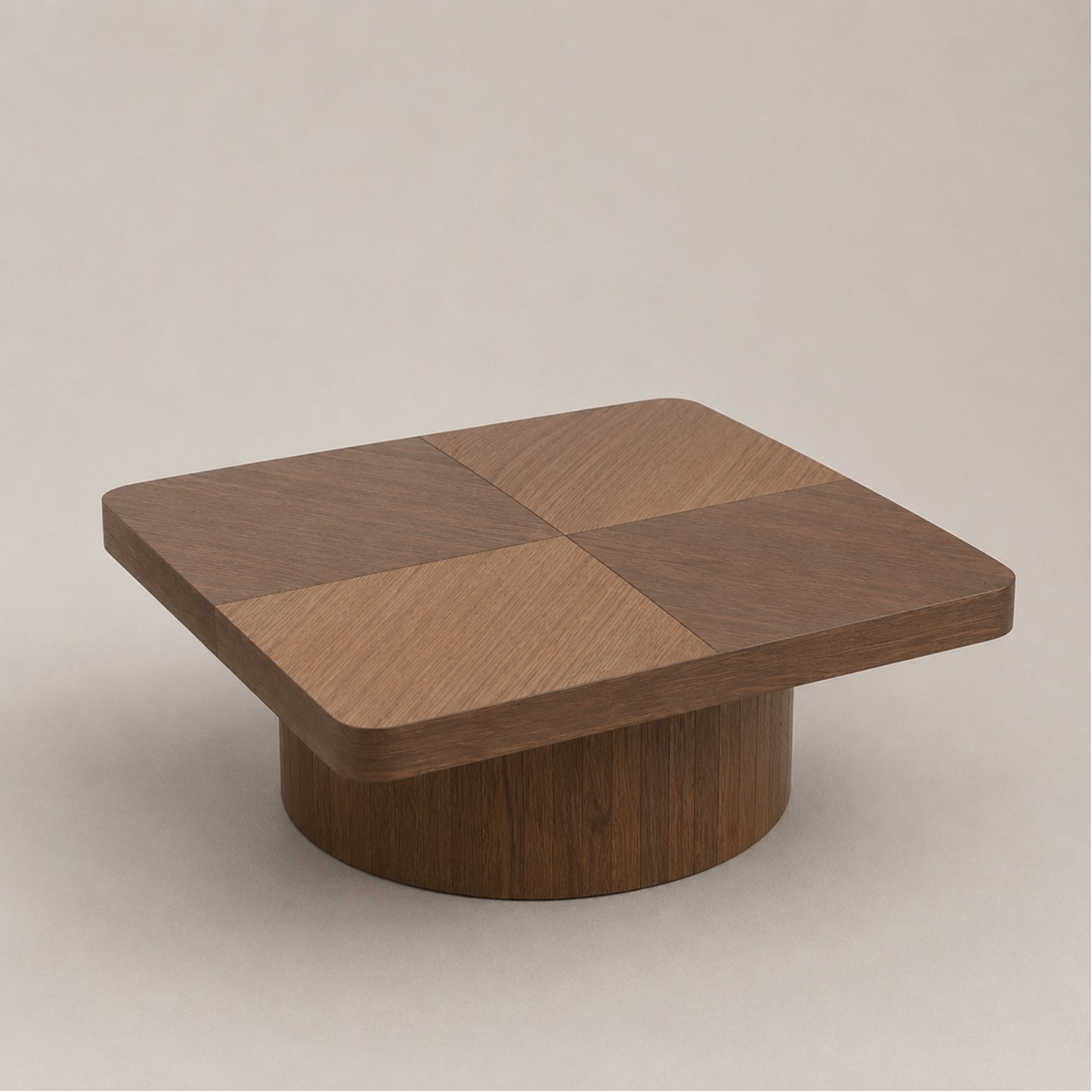 Isaure | Table basse carrée en bambou effet noyer