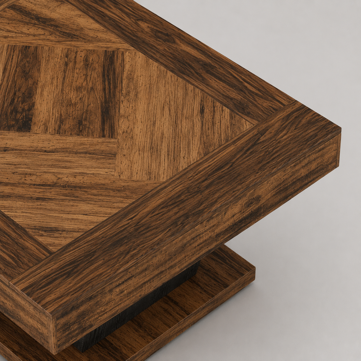 Ilan | Table basse carrée en bois et piètement noir sculptural