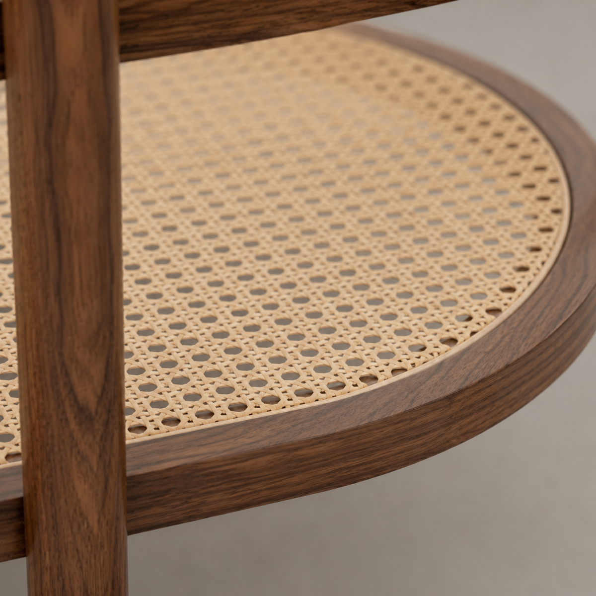 Orlane | Table basse ovale en bois d'acacia, verre trempé et rotin